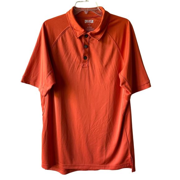 Duluth Trading Co Polo Shirt Performance Activewear Trim Fit Orange L Athleisure - Picture 1 of 9